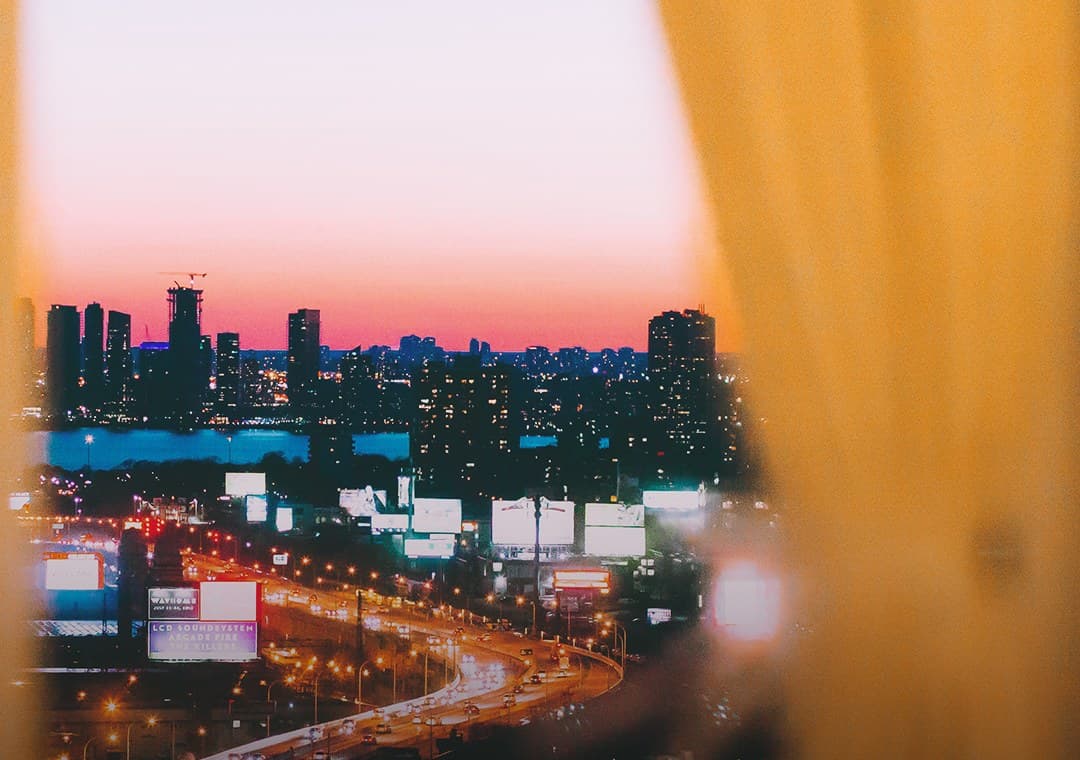Kolkata skyline at dusk from the Southern E.M. Bypass